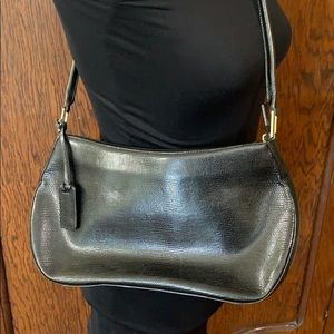 Black Leather Etienne Aigner Shoulder Bag